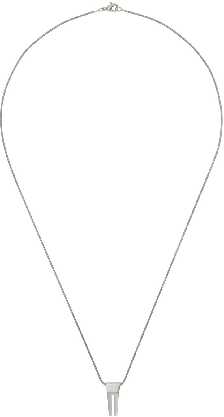Ogrlica Rick Owens Silver Porterville Mini Open Trunk Charm Necklace Kovinski | RJ0000100 MMT