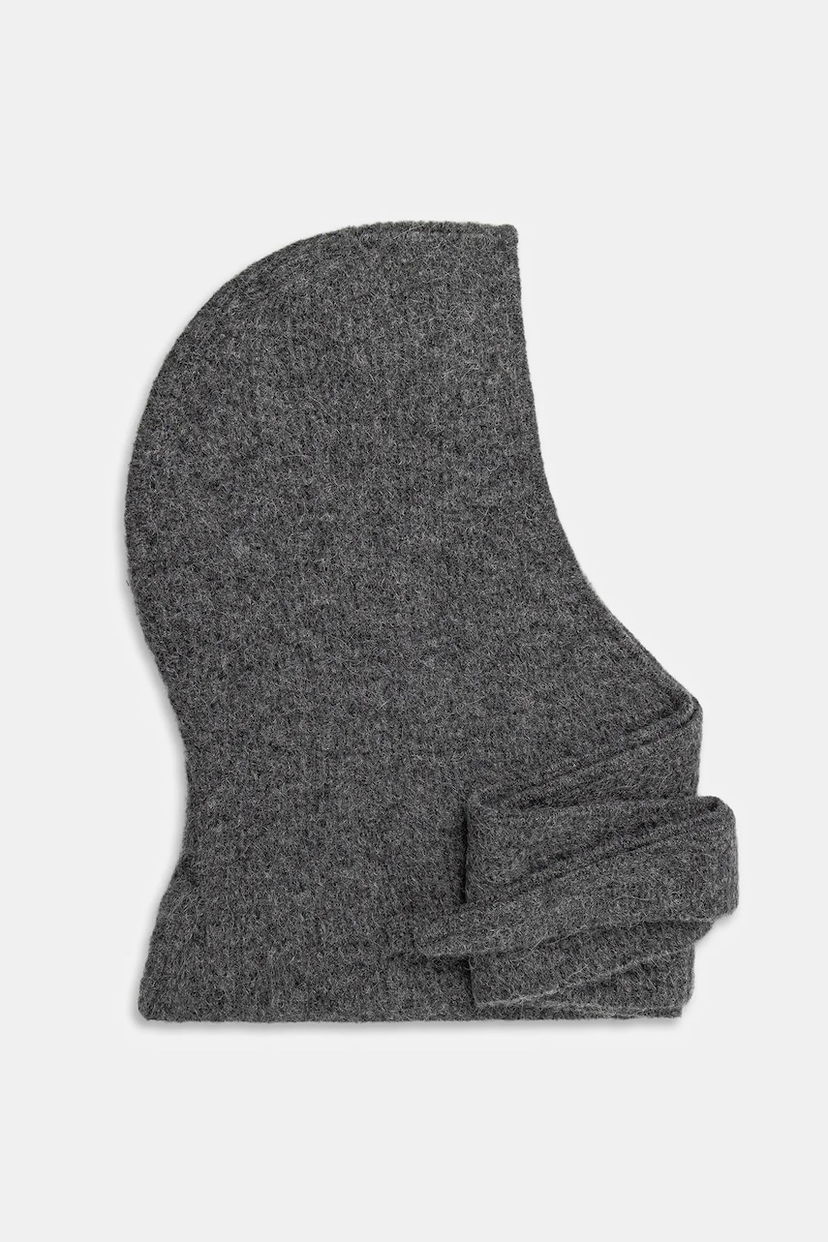 Klobuk GANNI Soft Wool Balaclava Siva | A6475