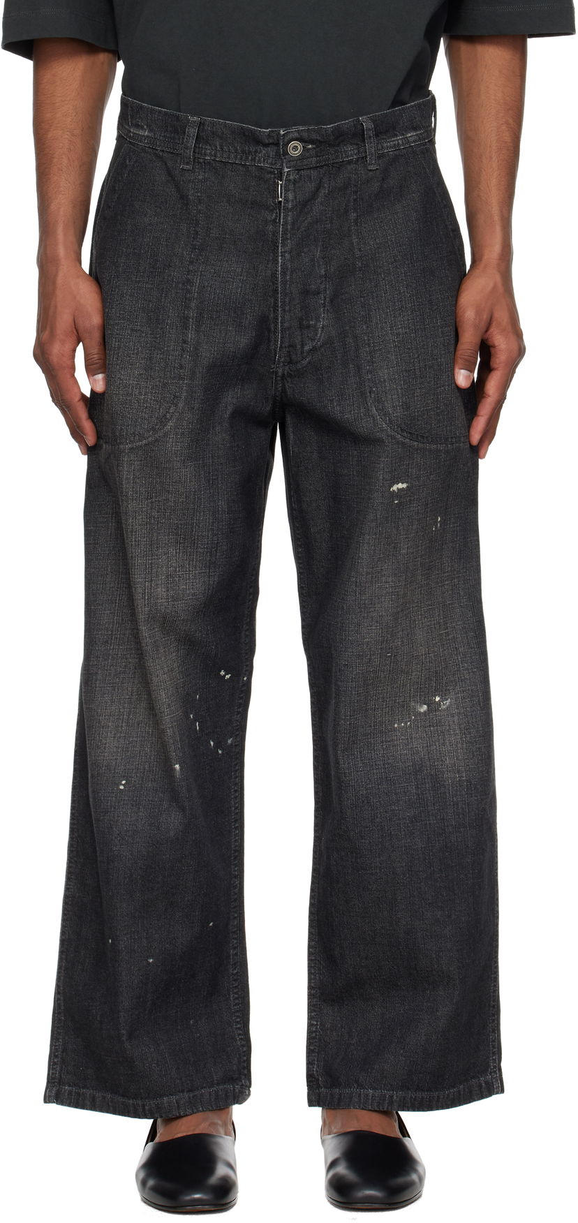 Kavbojke Maison Margiela Maison Margiela Distressed Wide-Leg Jeans Črna | S50KA0693 M30025