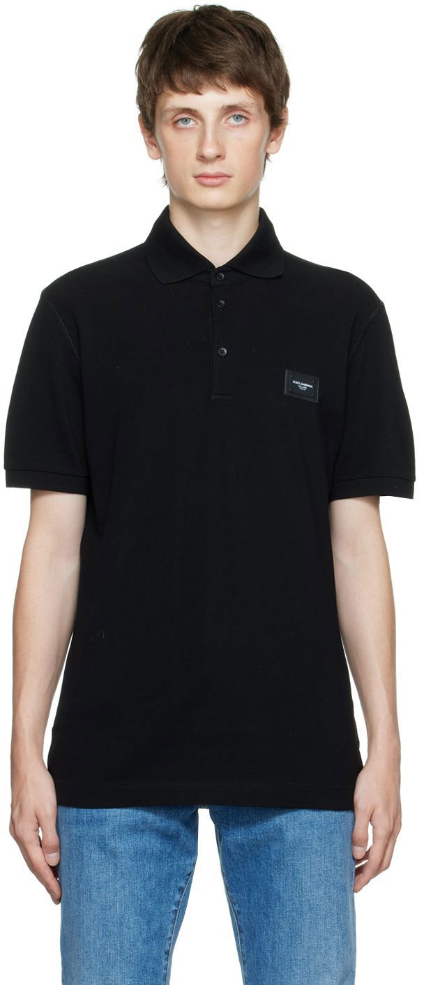 Polo majica Dolce & Gabbana Black Cotton Polo Črna | G8KK1TFU7EN