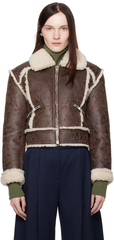 Bomber jakna STAND STUDIO Faux Leather and Sherpa Jacket Rjava | 66402-9996, 0