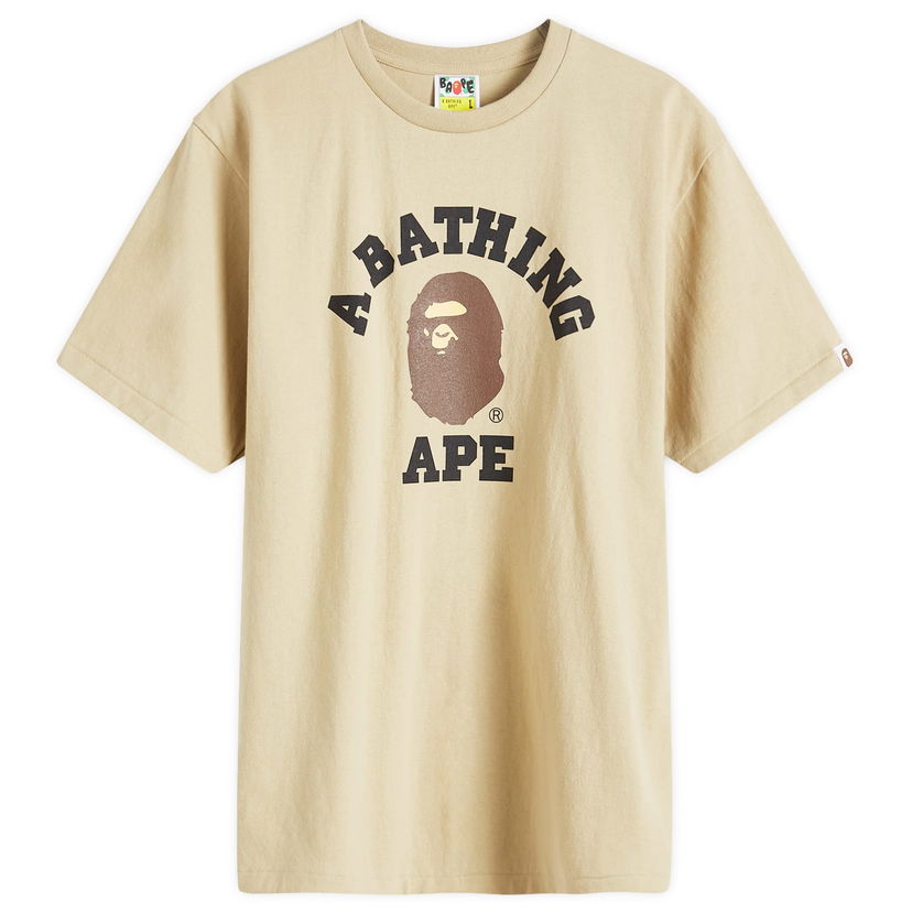 Majica BAPE A Bathing Ape College T-Shirt Bež | 001TEK301001M-BGE