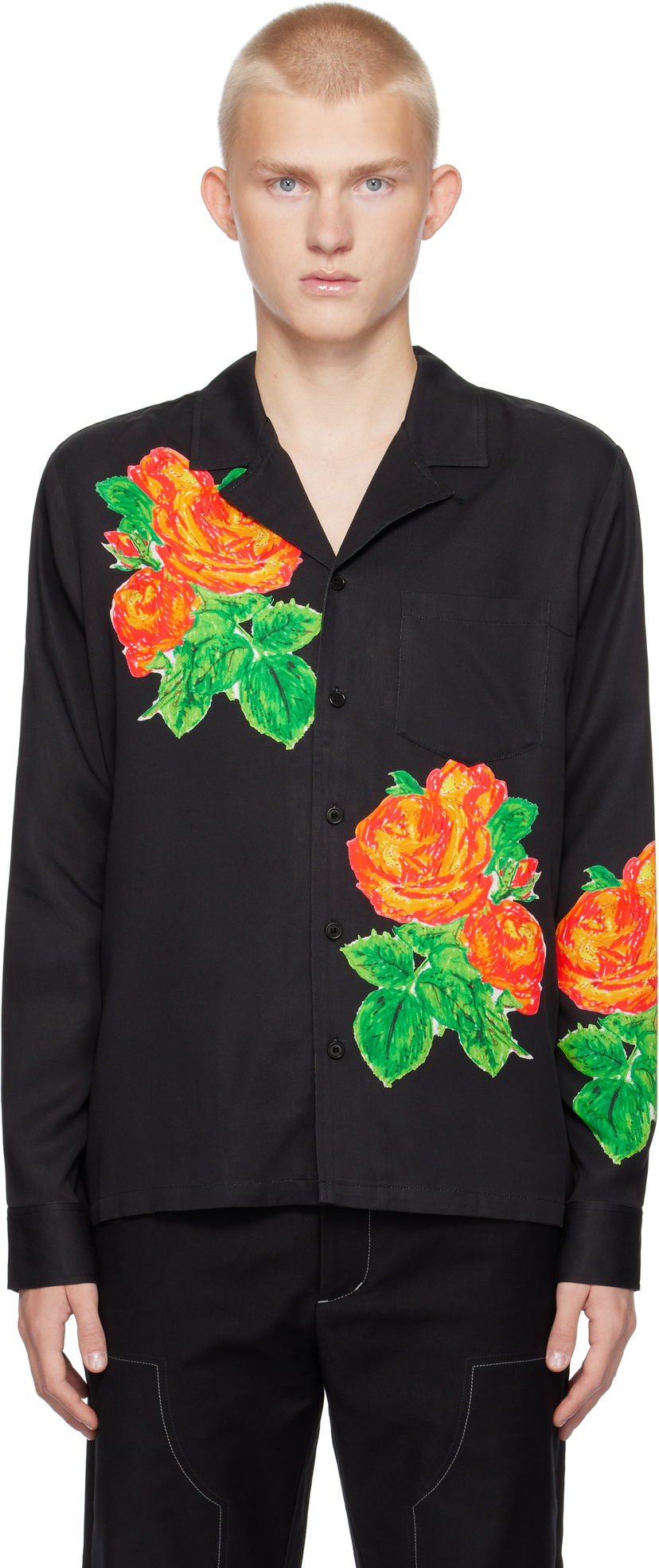 Srajce Soulland Floral Print Shirt Črna | 42076-1313
