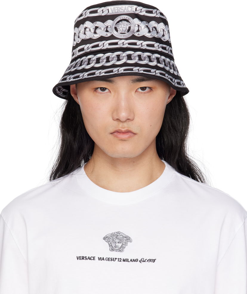 Kapa Versace Versace Medusa Chains Bucket Hat Črna | 1019072_1A13697