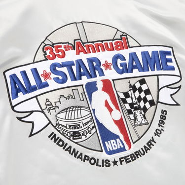 Jakna Mitchell & Ness All Star Heavyweight Satin Jacket Siva | STJKAJ19062-ASGSILV, 2