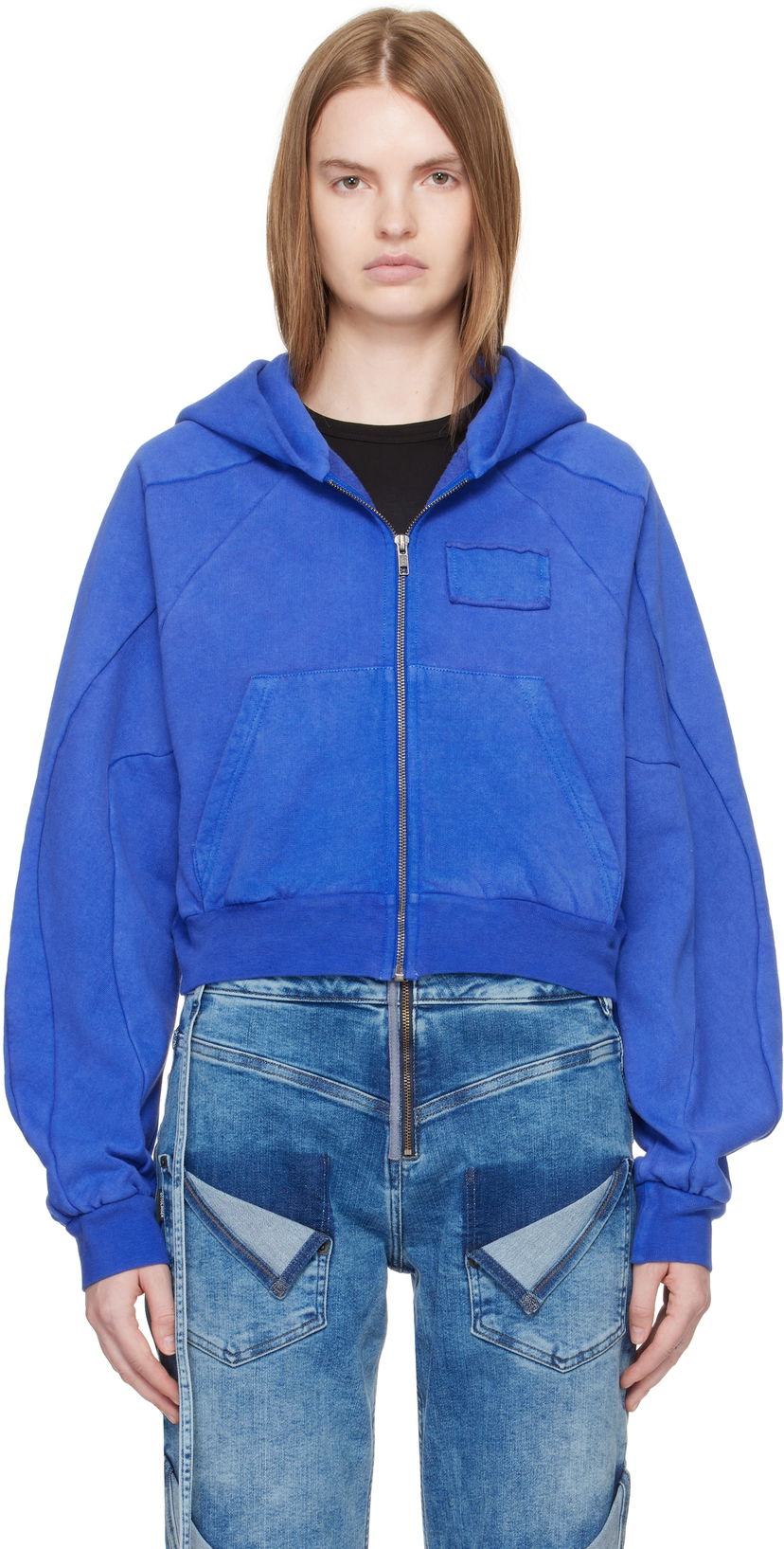 Pulover Ottolinger Ottolinger Multiline Zip Hoodie Modra | 115-600415-03