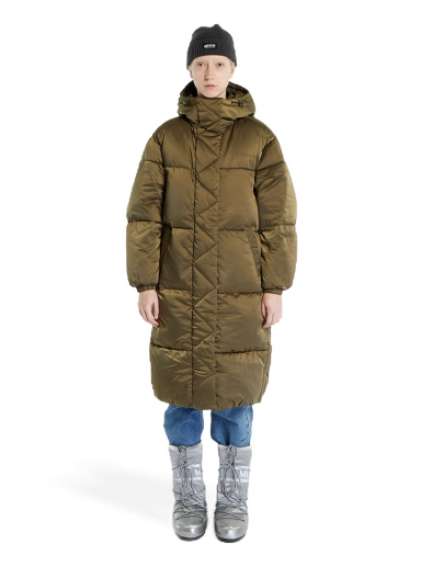 Puhovka Tommy Hilfiger Tommy Jeans Long Satin Puffer Rjava | DW0DW16587 MR1