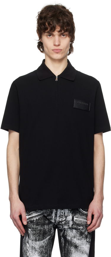 Polo majica Balmain Balmain Logo Patch Polo Črna | EH1GC027BC92, 0