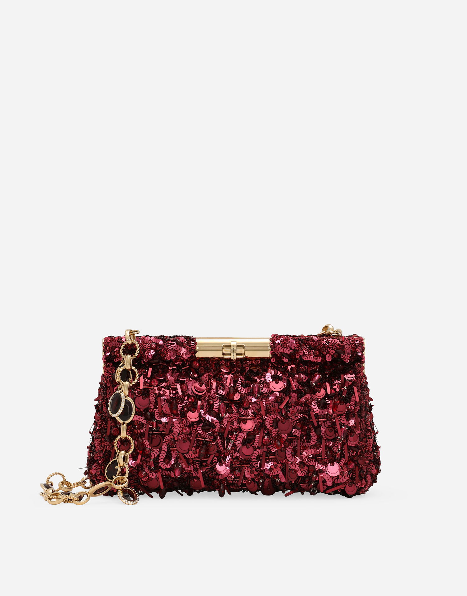 Torba za čez ramo Dolce & Gabbana Dolce & Gabbana Marlene Sequin Embellished Shoulder Bag Bordo | BB7620A521389554, 0