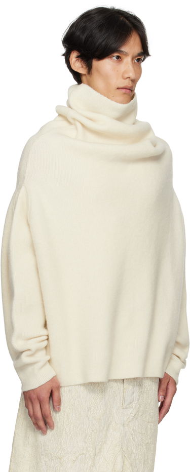 Pleteni pulover Rick Owens Rick Owens Concordians Shroud Cowl Neck Sweater Bela | RU02E1692 KWP, 1