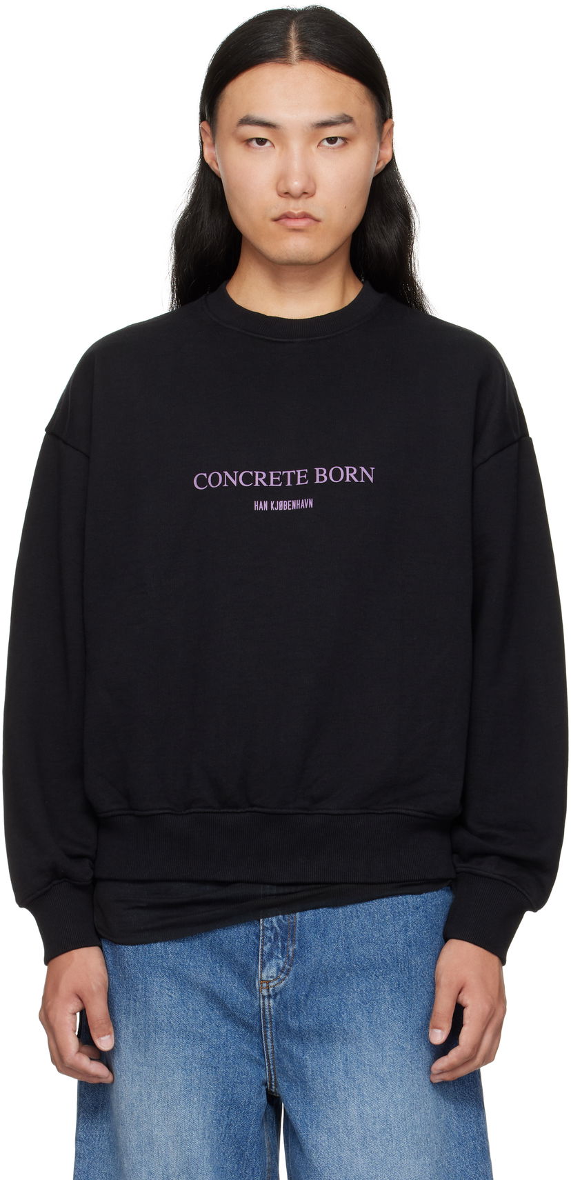 Pulover Han Kjøbenhavn Han Kjobenhavn Logo Oversized Crewneck Sweatshirt Črna | M-134724