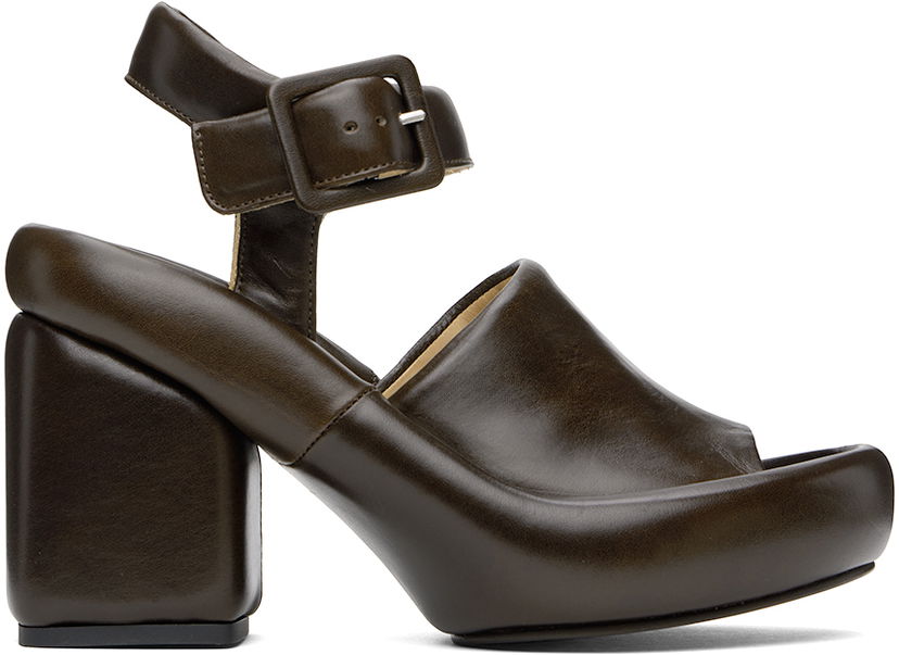 Oblačila LEMAIRE LEMAIRE Padded Wedge Heeled Sandals Rjava | FO0095 LL0078