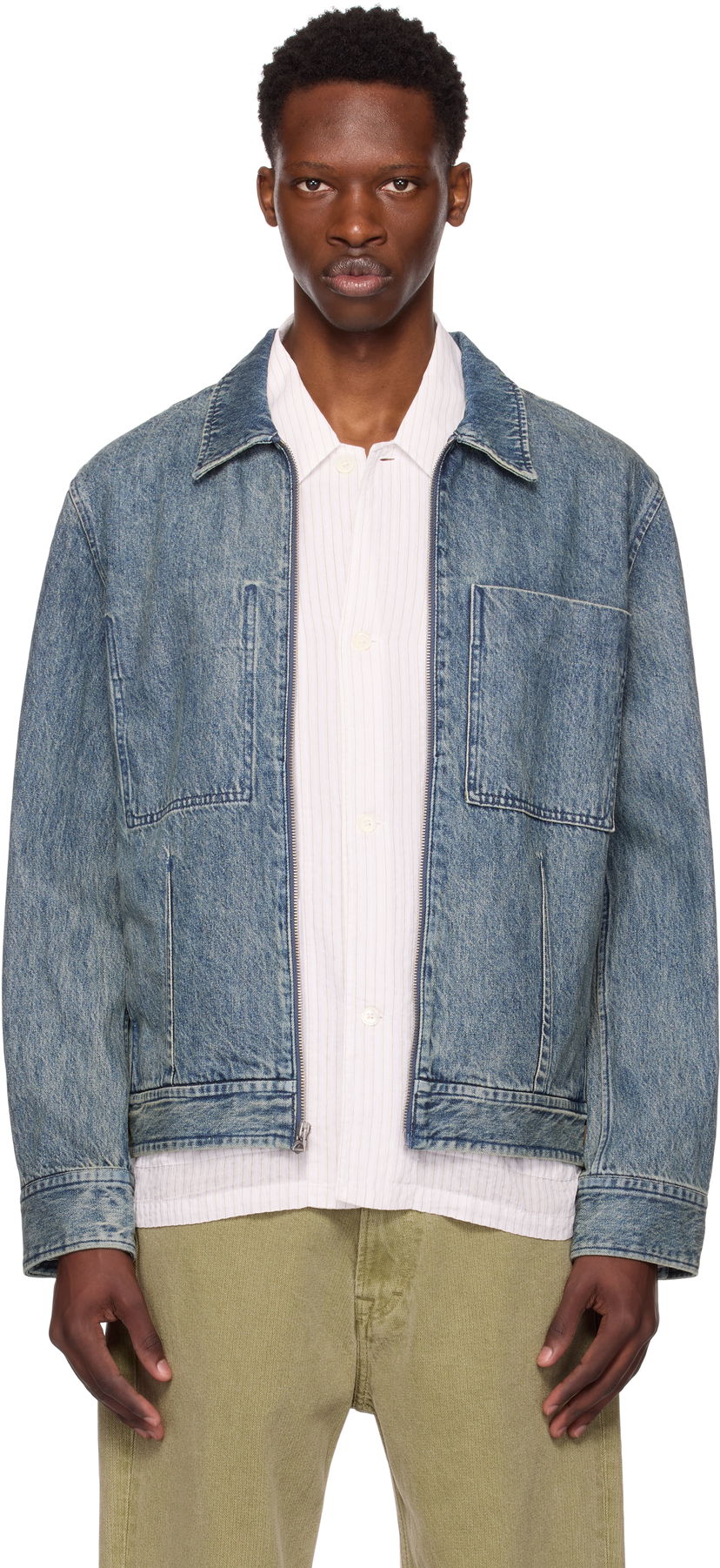 Jakna rag & bone Rag & Bone Simon Garage Denim Jacket Modra | MBW25P2011DNML