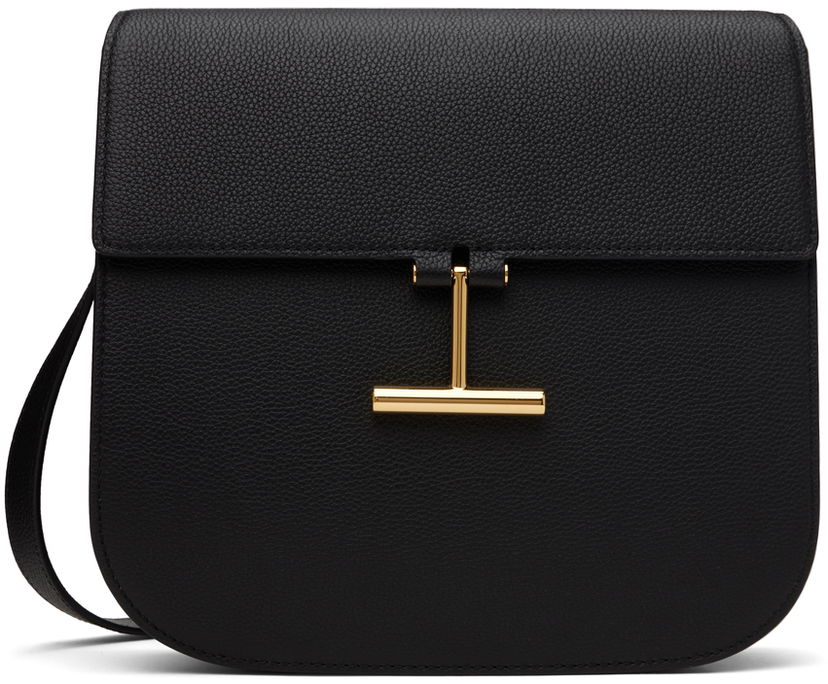 Torba za čez ramo Tom Ford Grain Leather Shoulder Bag Črna | L1761-LCL095G