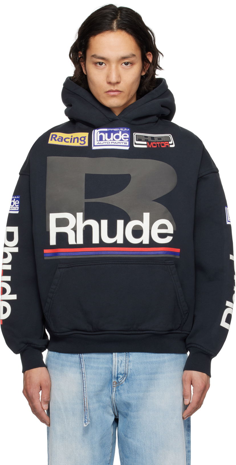 Pulover Rhude Rhude Petrol Patch Hoodie Mornarica | RHSS25HO04012