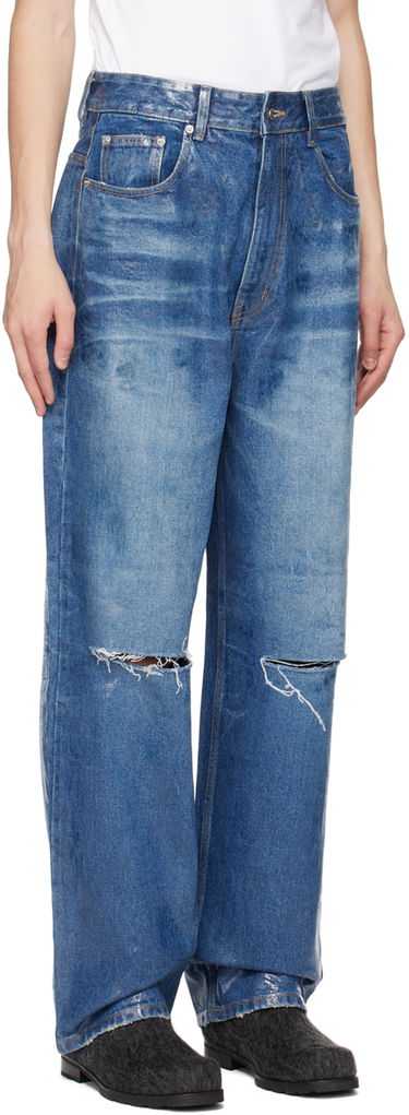 Kavbojke We11done We11done Foil Distressed Jeans Modra | WD-DP1-23-342-M-BL, 1