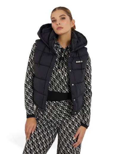 Parka GUESS Sleeveless Puffer Črna | V4RL02WFYE2