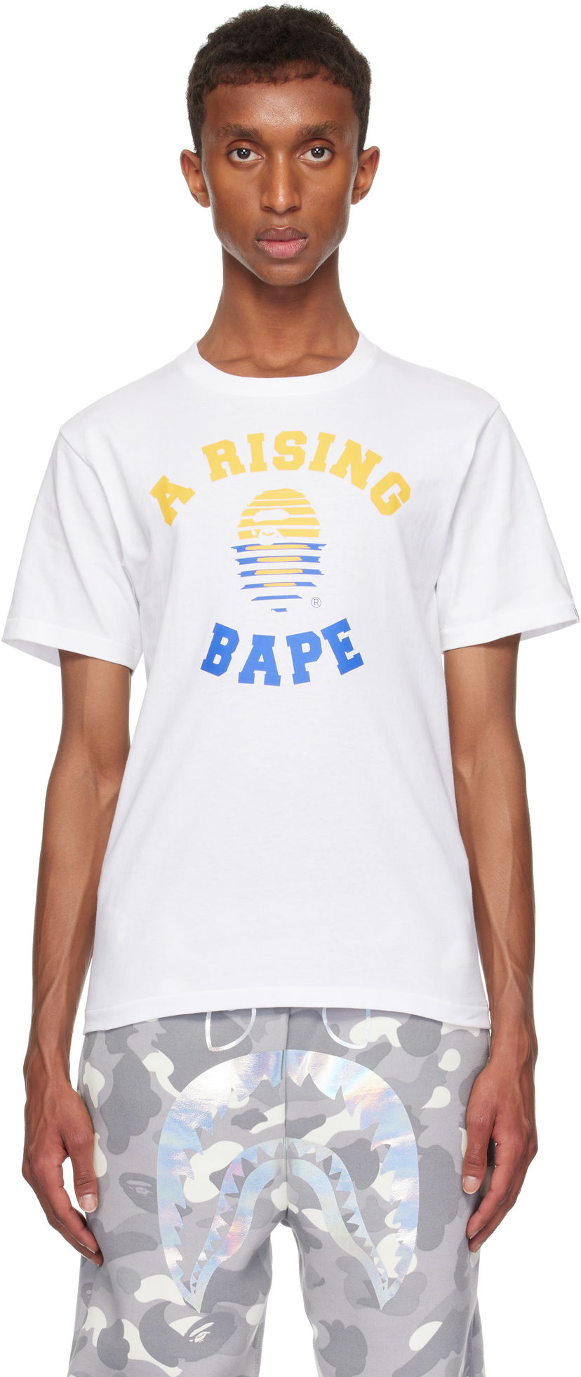 Majica BAPE 'A Rising' Print T-shirt Bela | 001TEK301047M