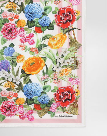 Šala Dolce & Gabbana Dolce & Gabbana Floral Print Silk Twill Square Scarf Večbarvna | FN093RGDCV8HD5KU, 1