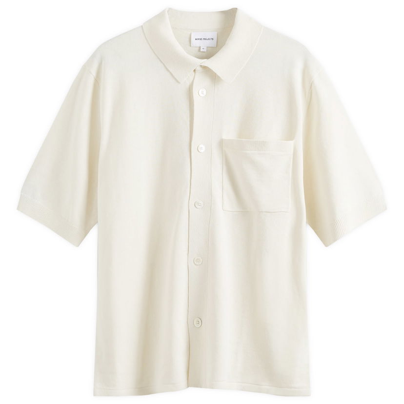 Polo majica NORSE PROJECTS Rollo Full Button Knit Polo Bela | N45-0572-0219