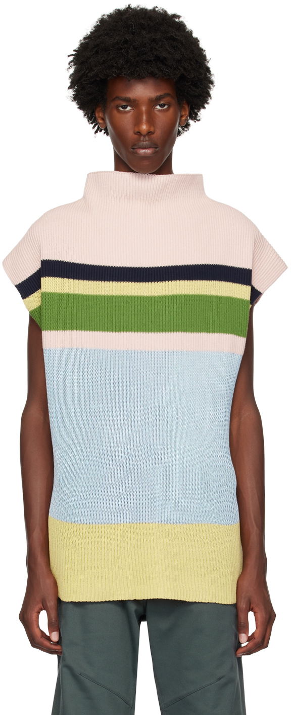 Pleteni pulover KIKO KOSTADINOV Pink & Blue Essick Stripe Turtleneck Bež | KKAW24KN01-97, 0