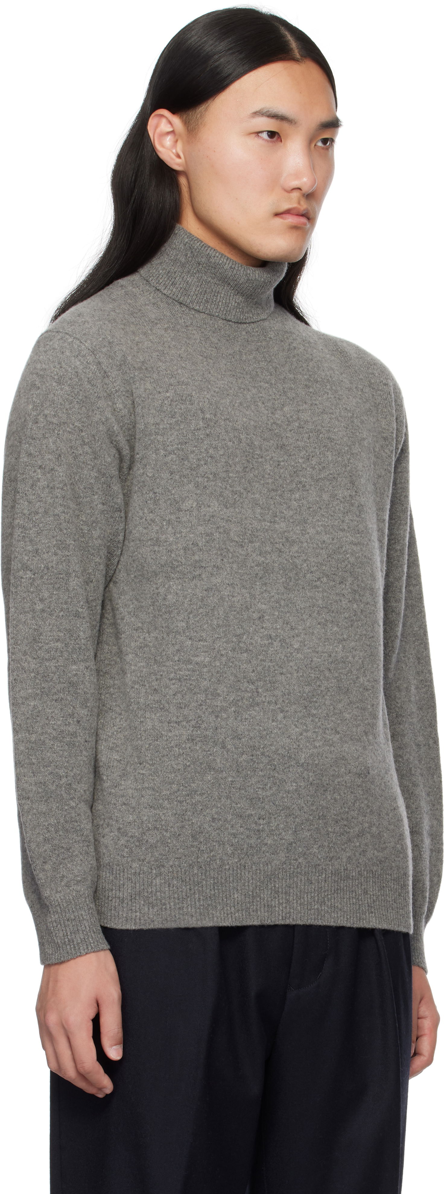 Pleteni pulover BEAMS BEAMS PLUS 9G Turtleneck Sweater Siva | 38150147156, 1