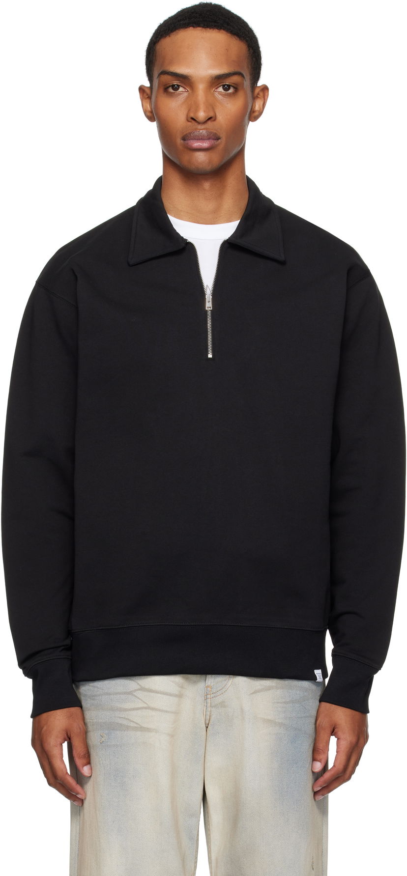 Pulover NORSE PROJECTS Ketel Relaxed Half Zip Sweatshirt Črna | N20-1381