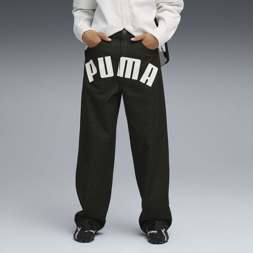 Kavbojke Puma A$AP ROCKY Wide Leg Printed Denim Pants Črna | 633396_01