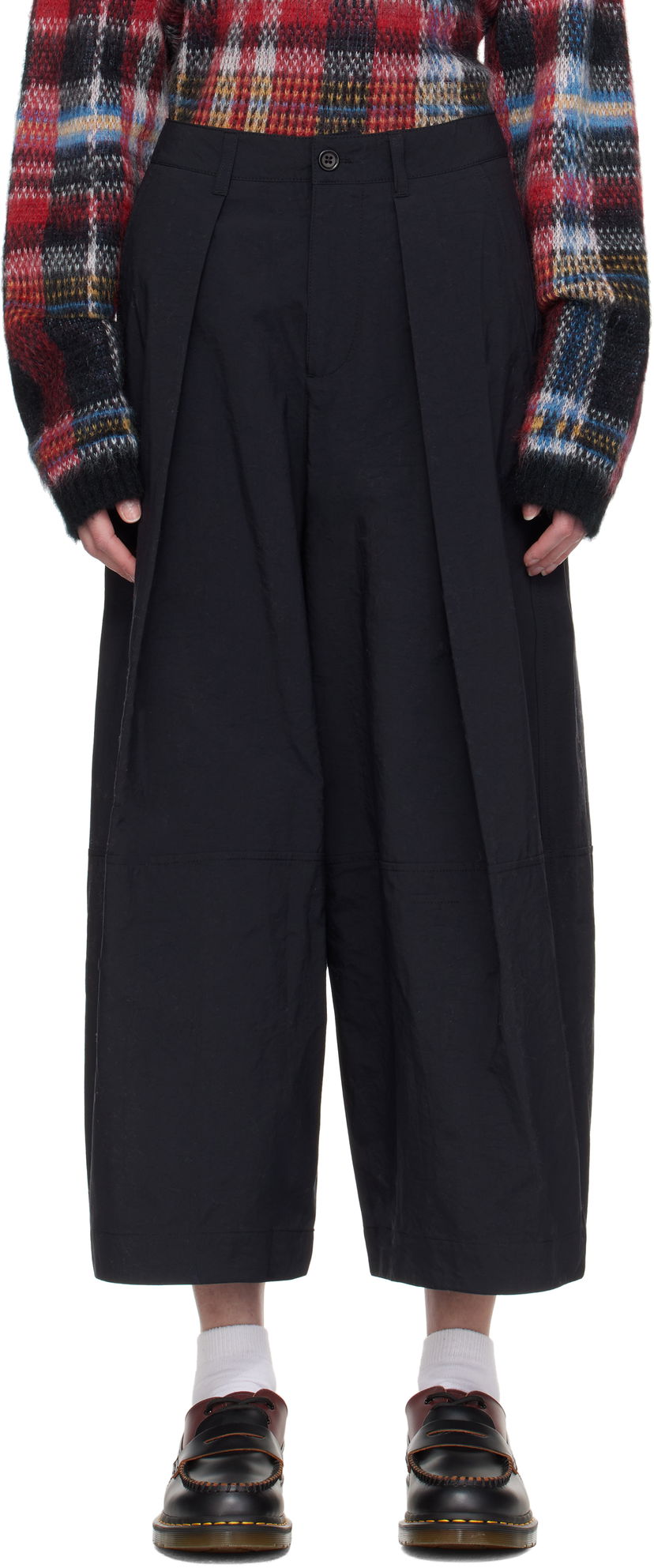 Hlače YMC YMC Deadbeat Pleated Trousers Mornarica | Q4XMD