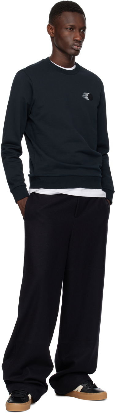 Pleteni pulover Moncler Moncler Faded Logo Cotton Sweatshirt Mornarica | K10918G00039809KR, 3