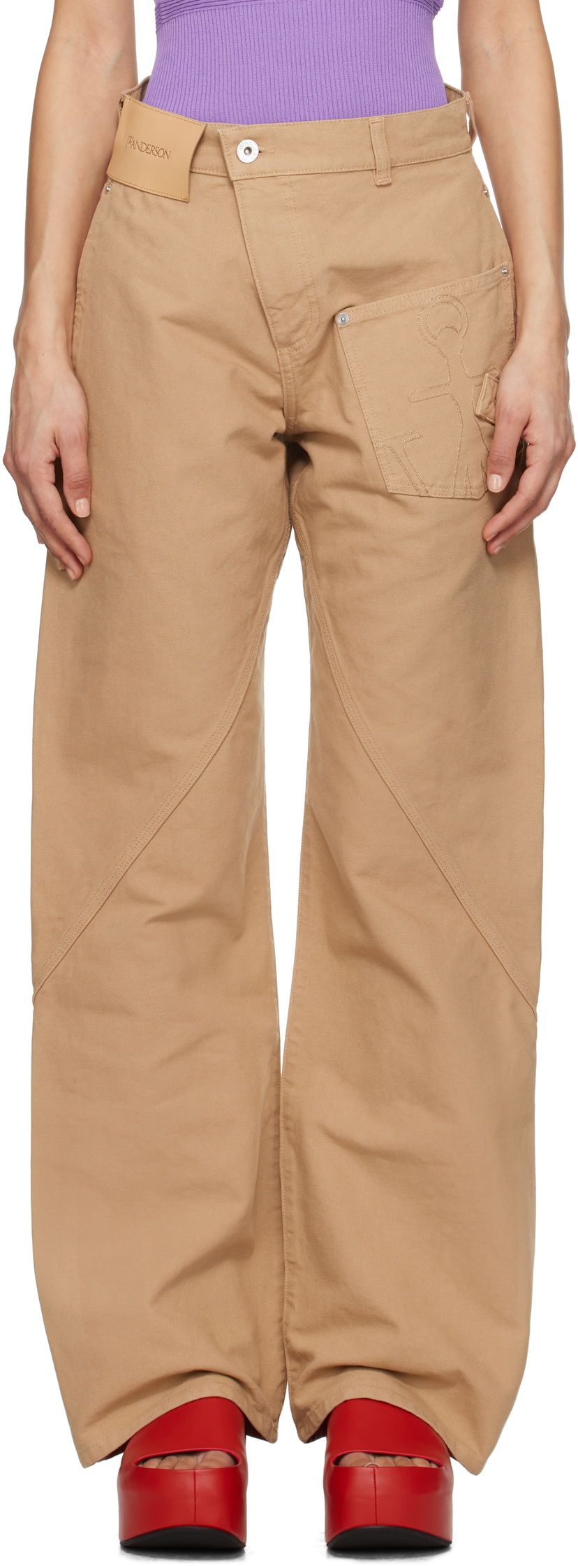 Cargo hlače JW Anderson JW Anderson Twisted Workwear Trousers Bež | TR0384-PG1744
