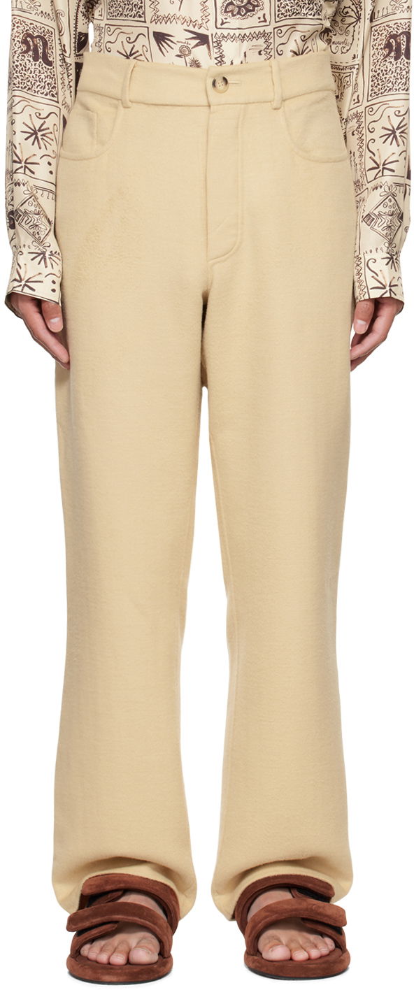 Hlače Nanushka Savi Baggy Trousers Bež | NM22PFPA01372