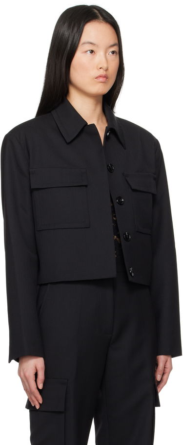 Jakna Anine Bing ANINE BING Dayton Cropped Flap Pocket Jacket Črna | A-01-10630-BLK26, 1