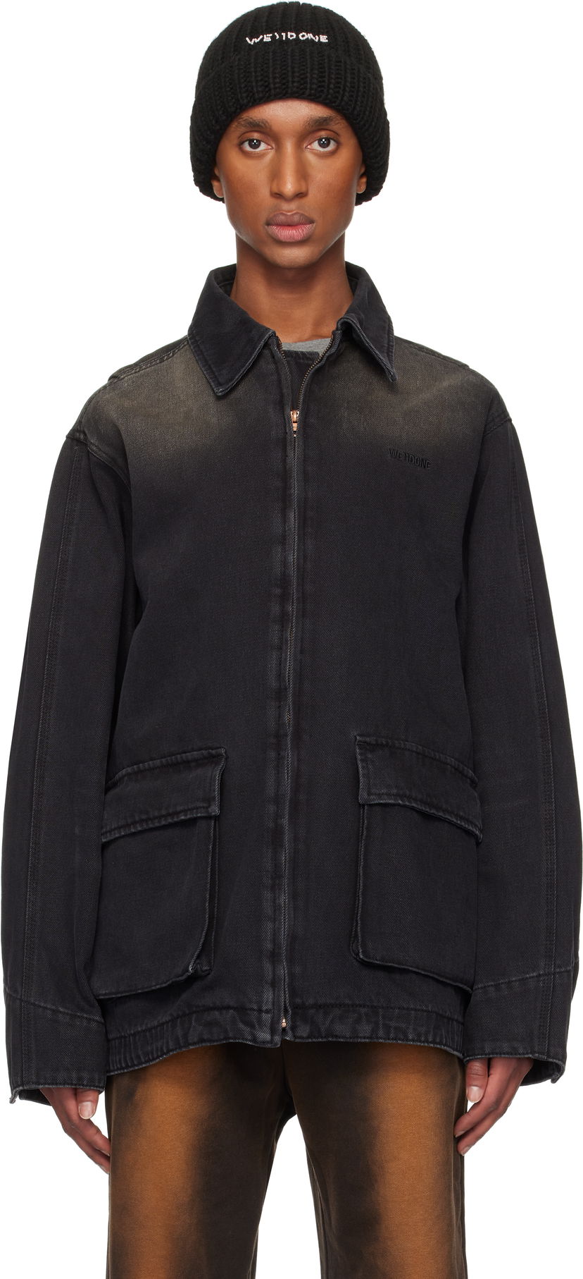 Beanie We11done We11done Classic Washed Denim Jacket Črna | WD-DJ3-24-334-U-BK