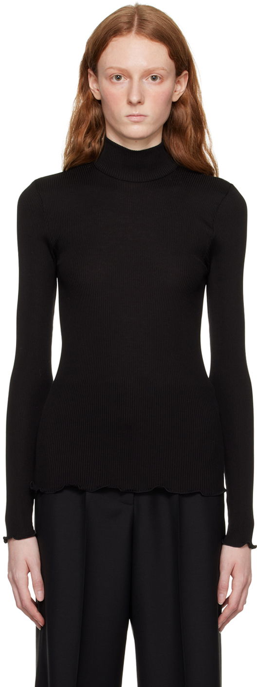 Pleteni pulover Givenchy Ribbed Turtleneck Črna | BW90K44ZFJ001