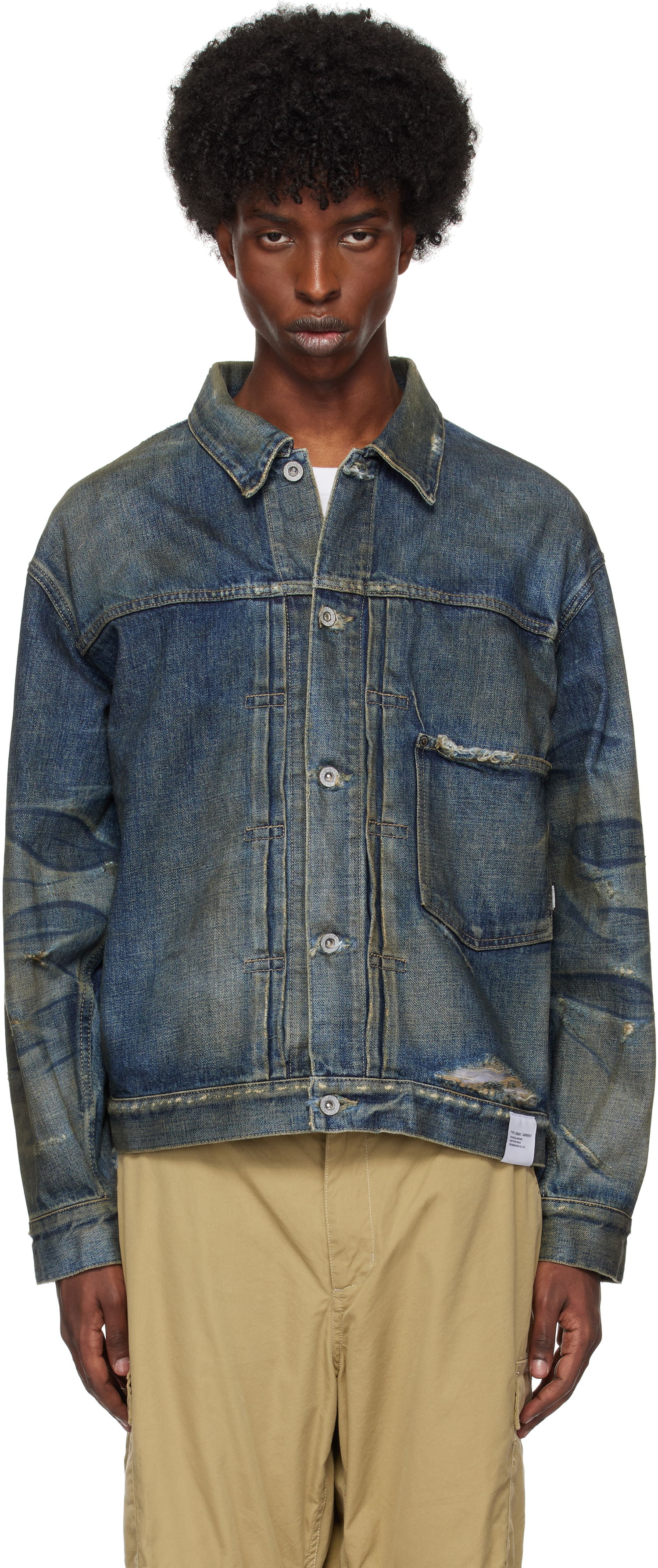 Jakna Neighborhood Denim Jacket Modra | 242XBNH-JKM01, 0