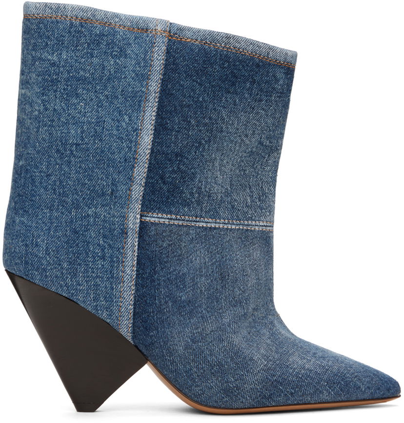 Obleke ISABEL MARANT Isabel Marant Miyako Denim Ankle Boots Mornarica | 23HBO0066FC-A4A10S