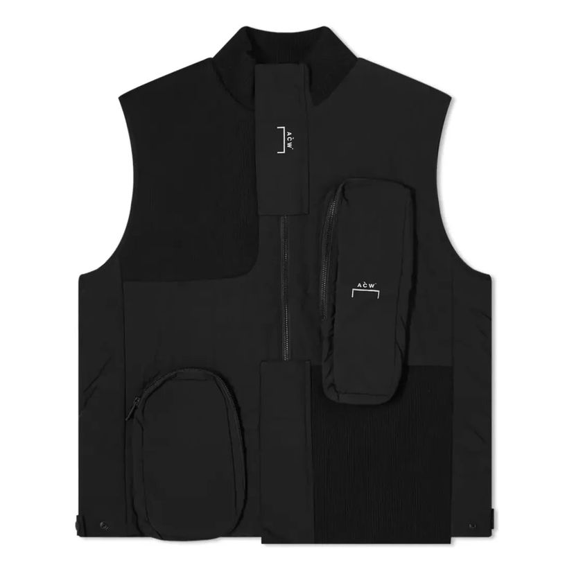 Telovnik A-COLD-WALL* Assymetric 3D Pocket Puffer Gilet Črna | ACWMO037