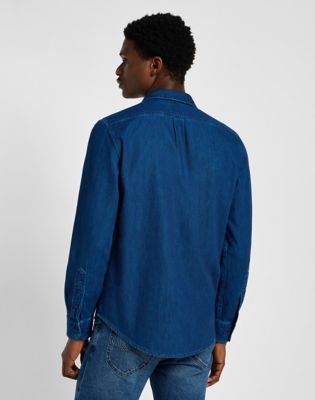 Srajce Lee Blue Wash Shirt XXL Modra | 112355712