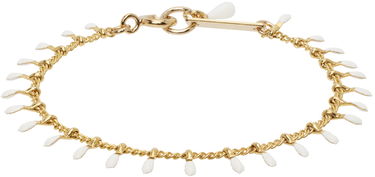 Zapestnica ISABEL MARANT Gold Chain Bracelet With White Charms Bela | BR0003FA-A3B01B, 0