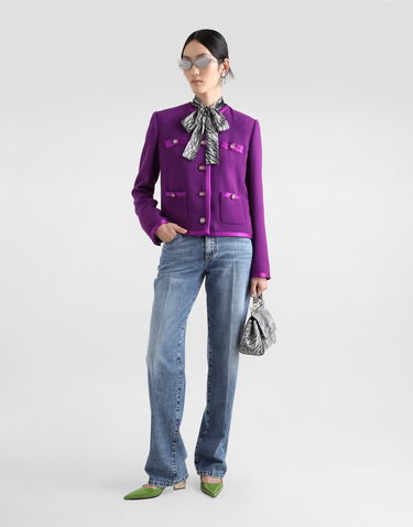 Jakna Dolce & Gabbana Short Single-breasted Wool Jacket Lila | F27DETFU2TZF0373, 1