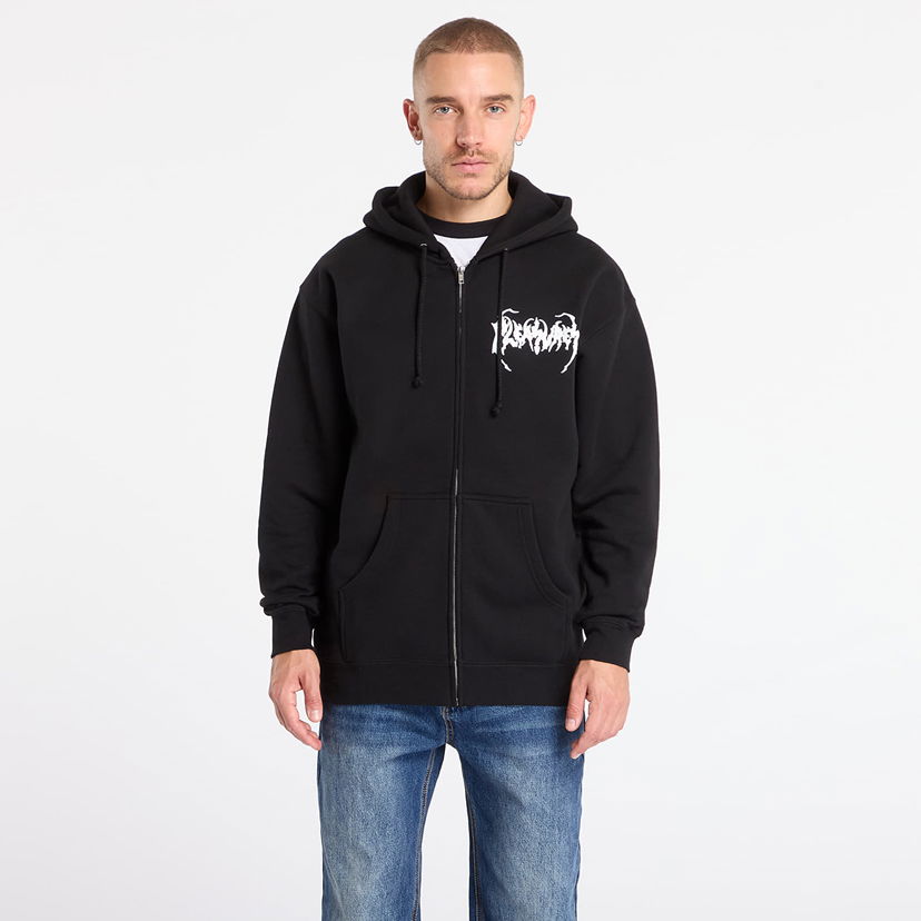 Pulover Pleasures Pond Zip Hoodie Črna | P25F072-BLACK