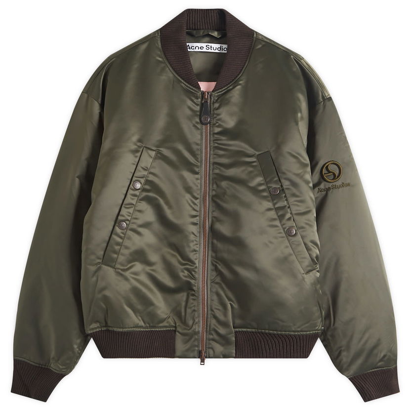 Bomber jakna Acne Studios Technical Duchesse Bomber Jacket Zelena | B90819-BGU
