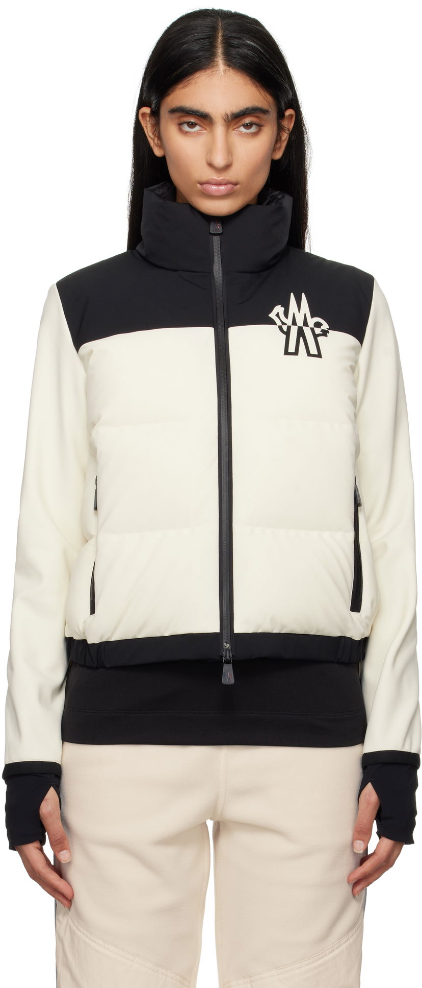Puhovka Moncler Maglia Cropped Down Puffer Jacket Bela | 8G00012-80280