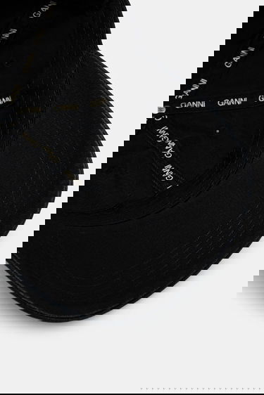 Kapa GANNI Washed Cotton Canvas Puppy Baseball Cap Črna | A6941, 3