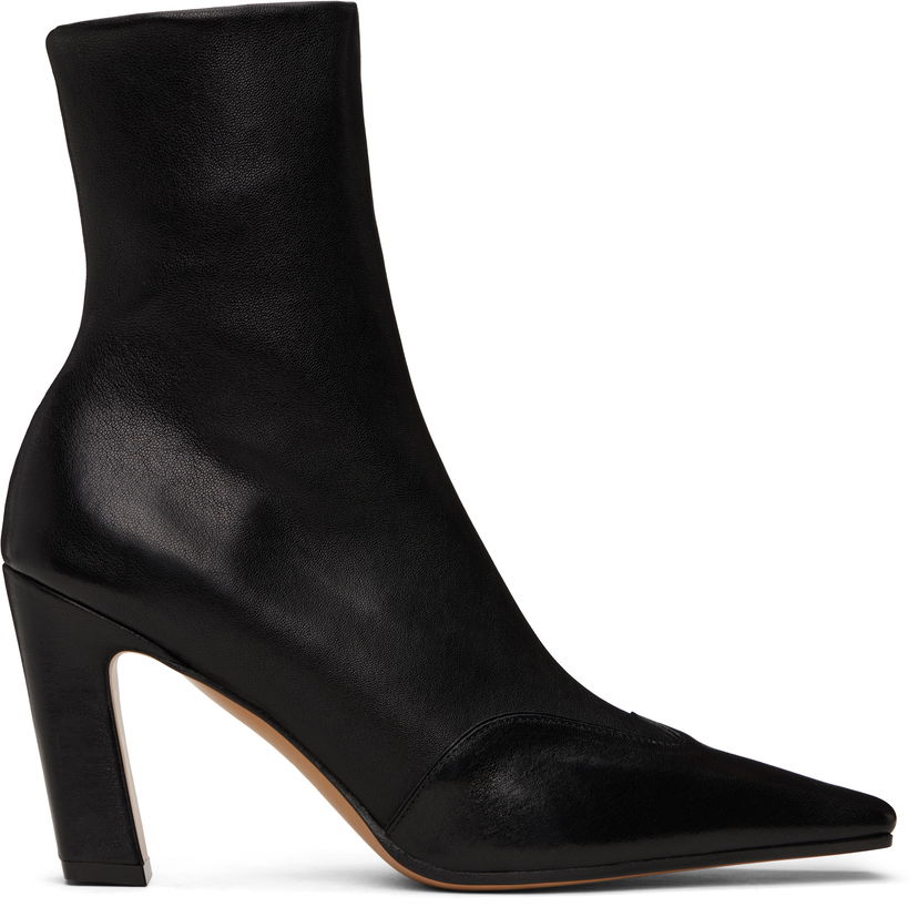 Superge in čevlji Khaite Khaite Nevada Stretch High Heel Boots Črna | F1067-836
