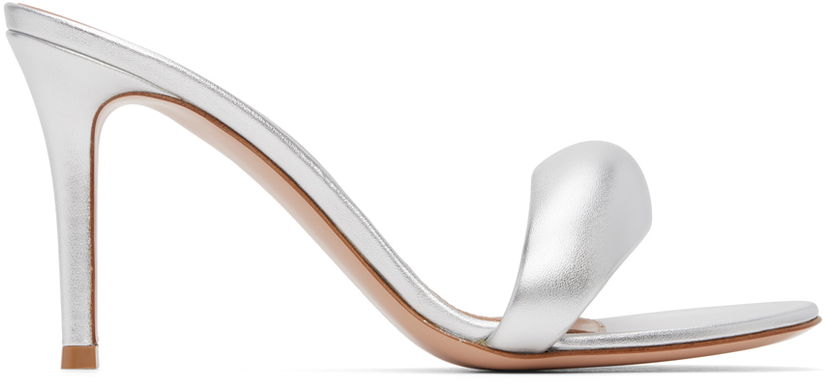 Superge in čevlji Gianvito Rossi Bijoux 85 Leather Heeled Sandals Kovinski | G18550-85RIC-NPS