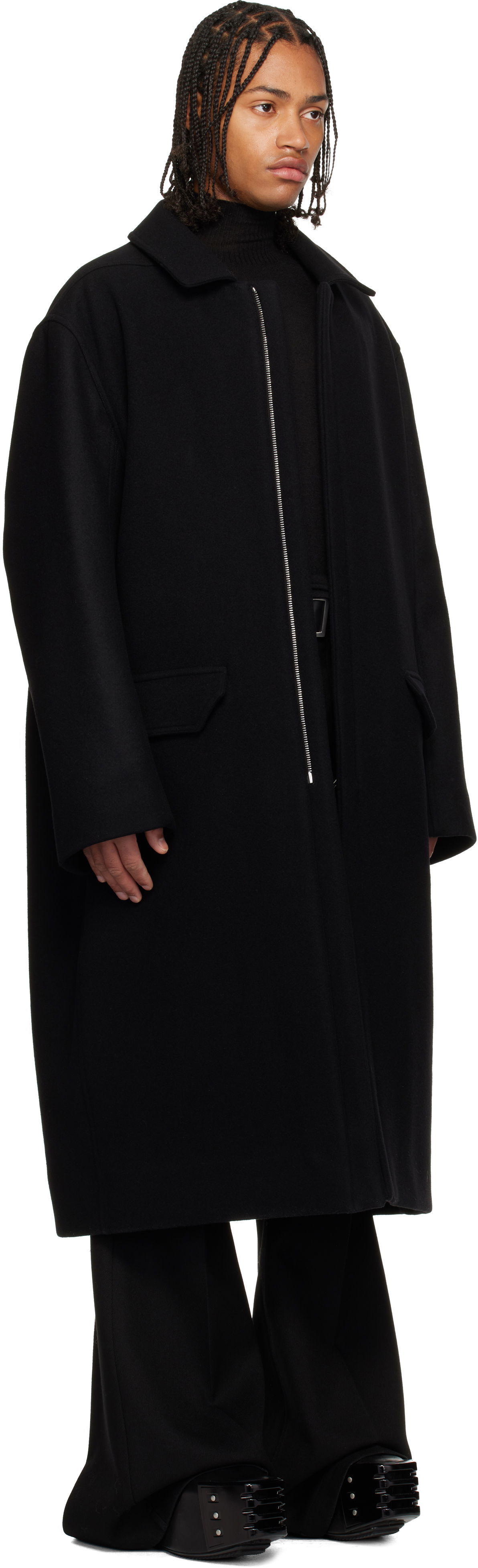 Dežni plašč Rick Owens Concordians Jumbo Mac Coat Črna | RR02E1913 WSF, 1