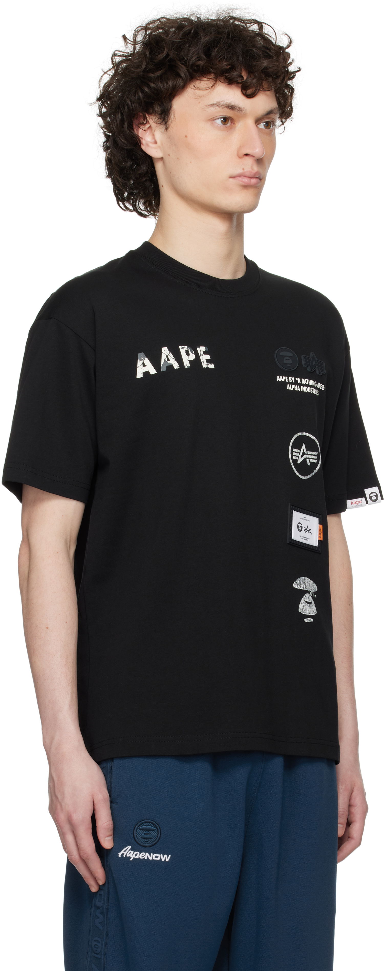 Majica AAPE by A Bathing Ape AAPE by A Bathing Ape Alpha Industries 'Universe' T-Shirt Črna | AAPTEM9712XXNBKX, 1