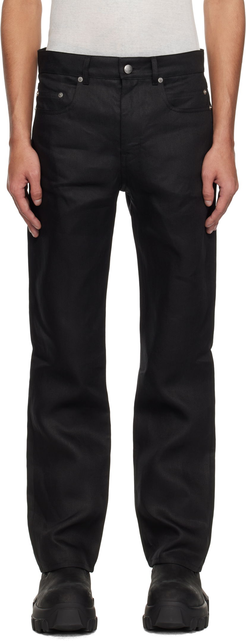 Kavbojke Rick Owens Rick Owens Hollywood Headon Utility Jeans Črna | RR01E5308 TWL